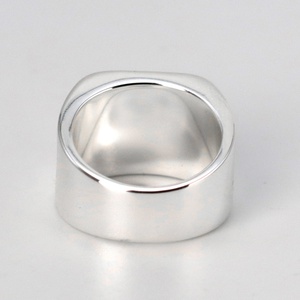 Anillo Geométrico Cuadrado de Acero Inoxidable 316 Resistente al Agua para Mujer, Anillo Ancho de Alto Brillo, Moderno, Minimalista, Accesorio Unisex - Product Image 4
