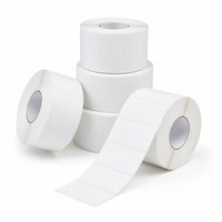 Étiquettes adhésives thermiques continues personnalisées sans support, largeur 80 mm, pour épicerie, boulangerie, livraison de nourriture, rouleaux de papier blanc
