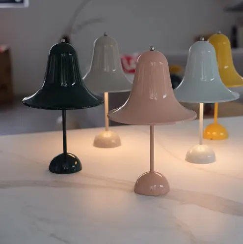 Dekoratif lamba danimarka tasarımcı Pantop Pantone renk çan LED Metal demir çocuk odası başucu yatak çalışma Nordic yaratıcı
