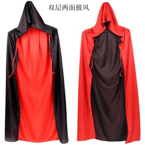 2024 di Halloween rosso nero Unisex per bambini adulti Cosplay Costume da festa Set principe strega e principessa mantello Anime lunga della morte - Product Image 2