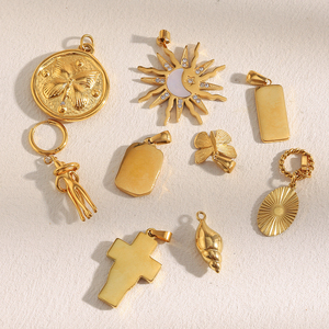 Dreamidea позолоченный кулон из нержавеющей стали бабочка Крест Солнце Луна дизайн модные украшения для женщин для вечеринки и повседневной носки - Product Image 3