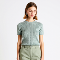 Pull-over décontracté surdimensionné à col rond pour femme, style coréen, tricot côtelé chauve-souris avec fentes latérales, 100 % Lyocell, personnalisable