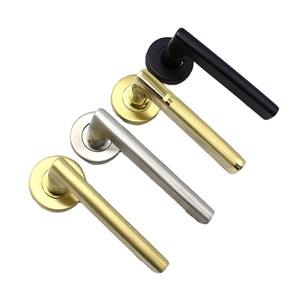 Serrure de porte de chambre à coucher en bois massif noir poignée séparée en acier inoxydable 304 Construction mécanique appartement bureau alliage d'aluminium - Product Image 3