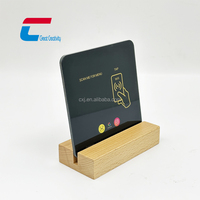 Tarjeta NFC para Reseñas de Google, Base de Madera con Soporte Acrílico RFID, Impresión Personalizada, Exhibición de Comentarios de Clientes en Mesa