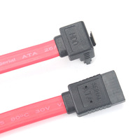 Kabel Data Serial Hard Drive SATA 7-pin Lurus dan Bengkok Versi 7-Pin Model Dapat Disesuaikan Bersertifikat Tembaga Murni Standar