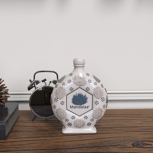 קונספט ממותג מותאם אישית agave תבליט צמח קלאסי פורצלן מרוקן קרמי לבן קרמי בקבוק טקילה מקסיקני - Product Image 4