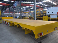 Semi-remorque à plateau bas en acier robuste Aotong Gooseneck 40 pieds 120 tonnes 3 essieux avec fonctions de plateau et de conteneur à prix réduit