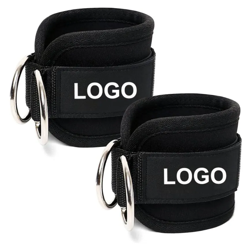 Logo personalizzato accessori da palestra Kickbacks regolabili polsino alla caviglia allenamenti glutei cinturini alla caviglia imbottiti in Neoprene per macchina per cavi