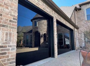 Ý thiết kế màu đen 10x8 cửa nhà để xe cho ngôi nhà thông minh hiện đại cửa nhà để xe với kính gương kết thúc thép không gỉ cửa nhà để xe - Product Image 6