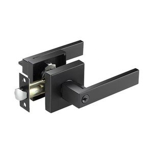 Modern Rustic Satin Finish Amber Crystal Clear Privacy Glass Bedroom Interior <strong>Door</strong> <strong>Knobs</strong> <strong>Black</strong> Zinc Alloy Handle DoorShine - Product Image 3