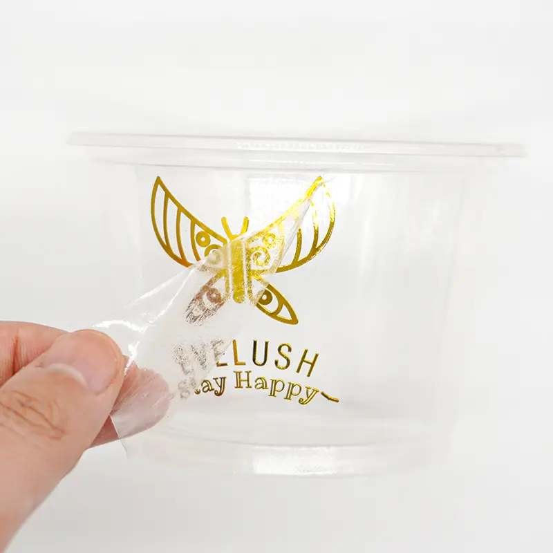 Autocollant de transfert en or personnalisé, étiquette auto-adhésive 3D mentale UV, logo doré en nickel pour cosmétiques, vente en gros