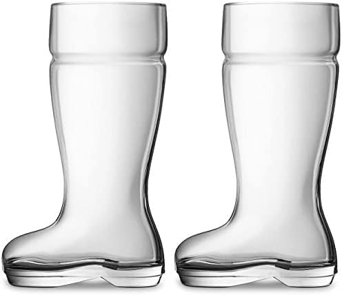 Wholesale Custom 1 Litre mouth blown boot shaped beer glass mug