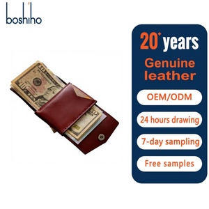 Handmade Fashion Minimalist <b>Trifold</b> Full Grain Genuine Leather Short <b>Wallet</b> Open Nylon Thread Men's 7 Inch Portable Convenient - Product Image 1