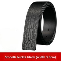 Sangle de ceinture en cuir croûte personnalisée pour homme 38 mm sans boucle, motif crocodile, remplacement OEM