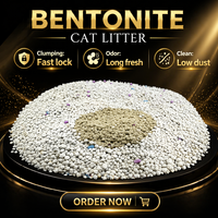 Pasir Kotoran Kucing Bentonit Abu-abu Cepat Menggumpal Langsung dari Pabrik, Pasir Kotoran Kucing Bentuk Bola Sferis Sodium Alami Grosir OEM
