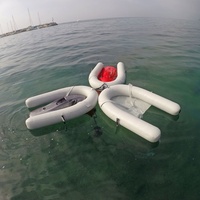 Station de jet ski flottante en tube PVC 140X105Cm Dock de jet ski gonflable avec sac d'eau
