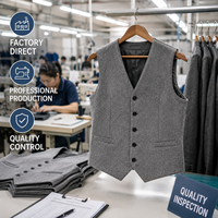 Gilet de Costume Homme Slim Fit Personnalisé avec Logo, Col en V Classique, Simple Boutonnage, Idéal pour Mariage, Fête, Bureau ou Tenue Décontractée