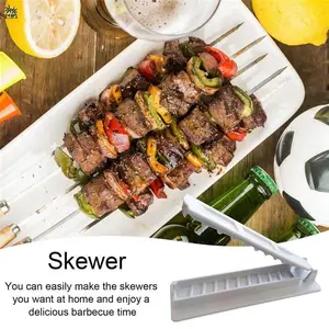 Camping Enkele Rij Kebab Pers Schimmel Barbecue Keuken Grill Assories Plastic Vlees Spies Maker