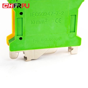 บล็อกขั้วต่อสายดินแบบสกรู CHFRPU USLKG10 ขนาด 10 ตร.มม. สำหรับราง DIN  บล็อกขั้วต่อสายดินทองเหลืองสำหรับ <span class=keywords><strong>UK10N</strong></span> - Product Image 5