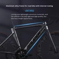 Vélo de route en alliage d'aluminium 700C de haute qualité avec levier de vitesses intégré, 18-30 vitesses, transmission par câble, freins à disque hydrauliques