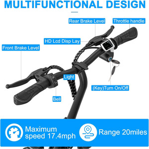 Monopattino Elettrico con Sedile per Adulti, Motore 500W/800W, Velocità 25km/h, Autonomia 20km, Carico Massimo 150kg, X9 - Product Image 3