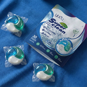 Cápsulas de detergente para ropa de 20g de gran peso, de tres cámaras, para uso transfronterizo: alta limpieza, sin residuos, eliminación de ácaros, suavizante. - Product Image 1