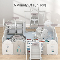 Parc Bébé Feelbaby en Plastique Pliable avec Toboggan et Balançoire, Aire de Jeu Sécurisée pour Bébés et Tout-Petits
