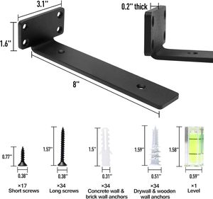 Supports d'étagères murales en métal doré, supports d'étagère robustes de 8 "Charge maximale de 200lb Supports invisibles <span class=keywords><strong>pour</strong></span> étagères flottantes - Product Image 4