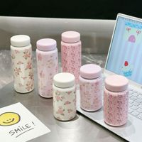 Botella de Agua de Acero Inoxidable Personalizada al por Mayor para Niños, Libre de BPA, a Prueba de Fugas, Aislada al Vacío, con Diseño Floral, 200/320 ml, Portátil, para Exteriores, con Tapa