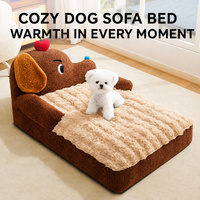 Canapé-lit pour chien en forme d'éléphant, 5 tailles, avec coussin en peluche doux amovible, canapé confortable pour grands chiens et chats d'intérieur OEM