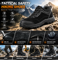 Bottes de travail pour hommes AOXIANG à embout d'acier - Tige en daim, doublure en maille respirante, antistatiques, toutes saisons, pour usage industriel et de construction