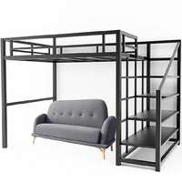 Lit superposé en métal pour adultes, lit mezzanine, utilisation à l'école, à la maison, à l'hôtel, en auberge, lit superposé, chambre à coucher, carton, moderne, simple, queen, king, dortoir, étudiant adulte