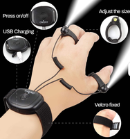 Gants de travail à LED rechargeables sans doigts, éclairage mains libres pour réparation et camping en plein air