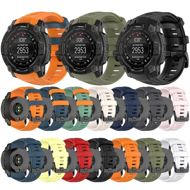 Upro Premium Smart Watch Bands for garmin Instinct 3 45mm Smart Sports Watch Wristband Silicone Strap