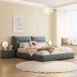 Cama Tapizada de Lujo de Diseño Creativo Baoto, Patas de Acero Inoxidable, Moderna, de Madera, Tamaño King, Estilo Hotelero Italiano - Product Image 2