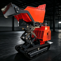 Mini-dumper sur chenilles robuste de 1000 kg, diesel, avec benne hydraulique inclinable, pour travaux de terrassement