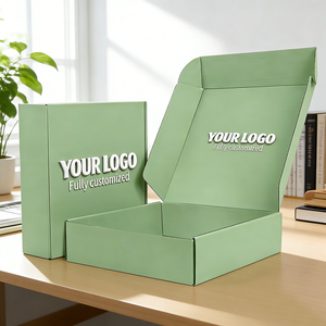 <span class=keywords><strong>Caja</strong></span> de Cartón Corrugado Ecológica con Logotipo Personalizado, Color y Tamaño a Medida, Cajas de Embalaje Verdes para Envío al por Mayor para Ropa - Product Image 3