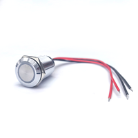 Interruptor Táctil Redondo Programable de Metal de 16 mm/19 mm/22 mm, 12 V, 24 V, IP67, Interruptor de Botón Pulsador con Cable