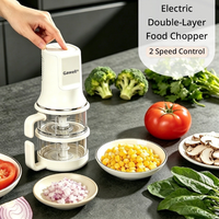 Hachoir à légumes et à glace double fonction, 2 vitesses, moteur 450W, boîtier en plastique, design sur pied ou sur table, bol de mélange 1L, fonction de levage du bol