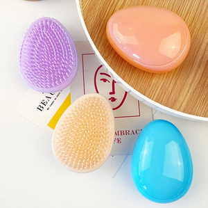 Mini cepillo portátil con forma de huevo para masaje del cuero cabelludo, peine desenredante para peluquería, peine compacto portátil de viaje - Product Image 5