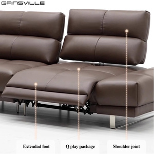 Sofá modular de esquina reclinable, muebles modernos para sala de estar, sofá Seccional de cuero, conjunto de sofá reclinable - Product Image 3