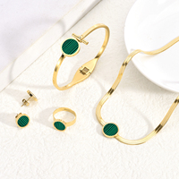 Bracelet en forme de coquille époxy 18K plaqué or, chaîne en serpent, pendentif en coquille, collier en acier inoxydable, ensembles de bijoux pour femmes