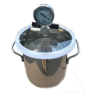 5 Gallon 20L 304 stainless steel vacuum Defoaming Barrel AB glue mold defoaming resin silicone, crystal glue degassing chamber