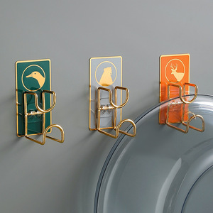 Novelty Wall Mounted Hooks Rectangle Removable Adhesive For Basin Storage - Product Image 1