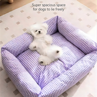 Lit pour animaux de compagnie moderne et doux pour chats, petits chiens, utilisation à la maison, au bureau, dans la chambre, dans le salon, housse en coton, noyau en fibre élastique, design minimaliste