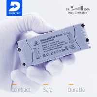 DUSKTEC ince 12-80 Watt AC giriş 220 230 Volt DC çıkış 12V 24V anahtarlama güç tedarik trafo triyak kısılabilir LED sürücüsü