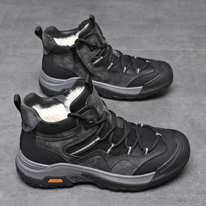 Nouveautés hiver 2025 : Bottes en cuir véritable pour homme, doublées de laine et épaissies pour plus de chaleur, chaussures décontractées antidérapantes - Product Image 6