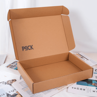Benutzer definiertes Logo Recycelbare Geschenk verpackung Kleider box Falten Brauner Postversand Versand Wellpappe schachteln