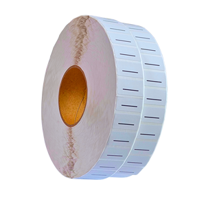 Etiquetas de precio personalizadas de papel encerado para ropa, etiquetas de hombro, pegatinas y etiquetas de hombro con línea azul para prendas de vestir - Product Image 1