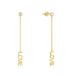 CANNER Bijoux fins pour femmes, pendentif simple en argent sterling S925 avec lettre d'amour, longue chaîne, boucles d'oreilles à pampilles en zircon, cadeaux pour maman et femme - Product Image 1